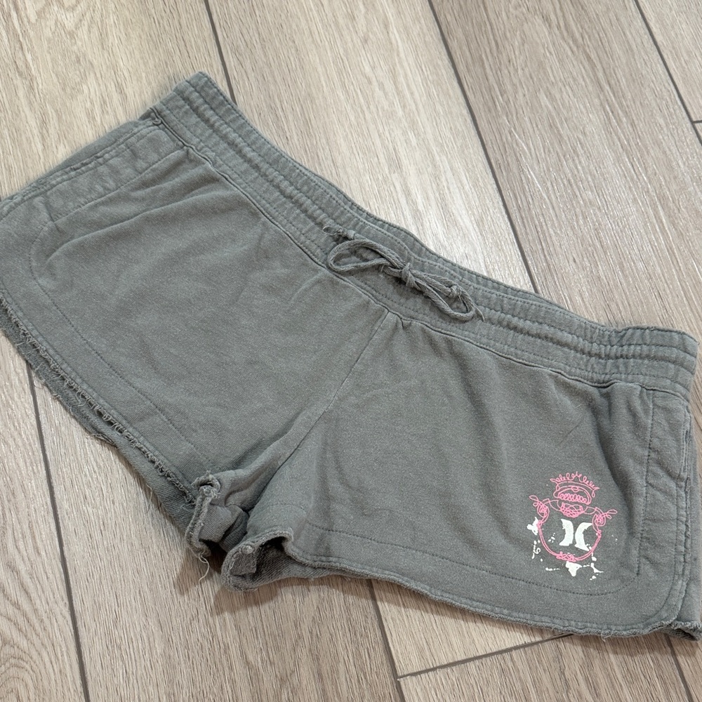 Hurley Micro Shorts Army Green Low Rise Swim Beach Mini Vintage Y2K Size L